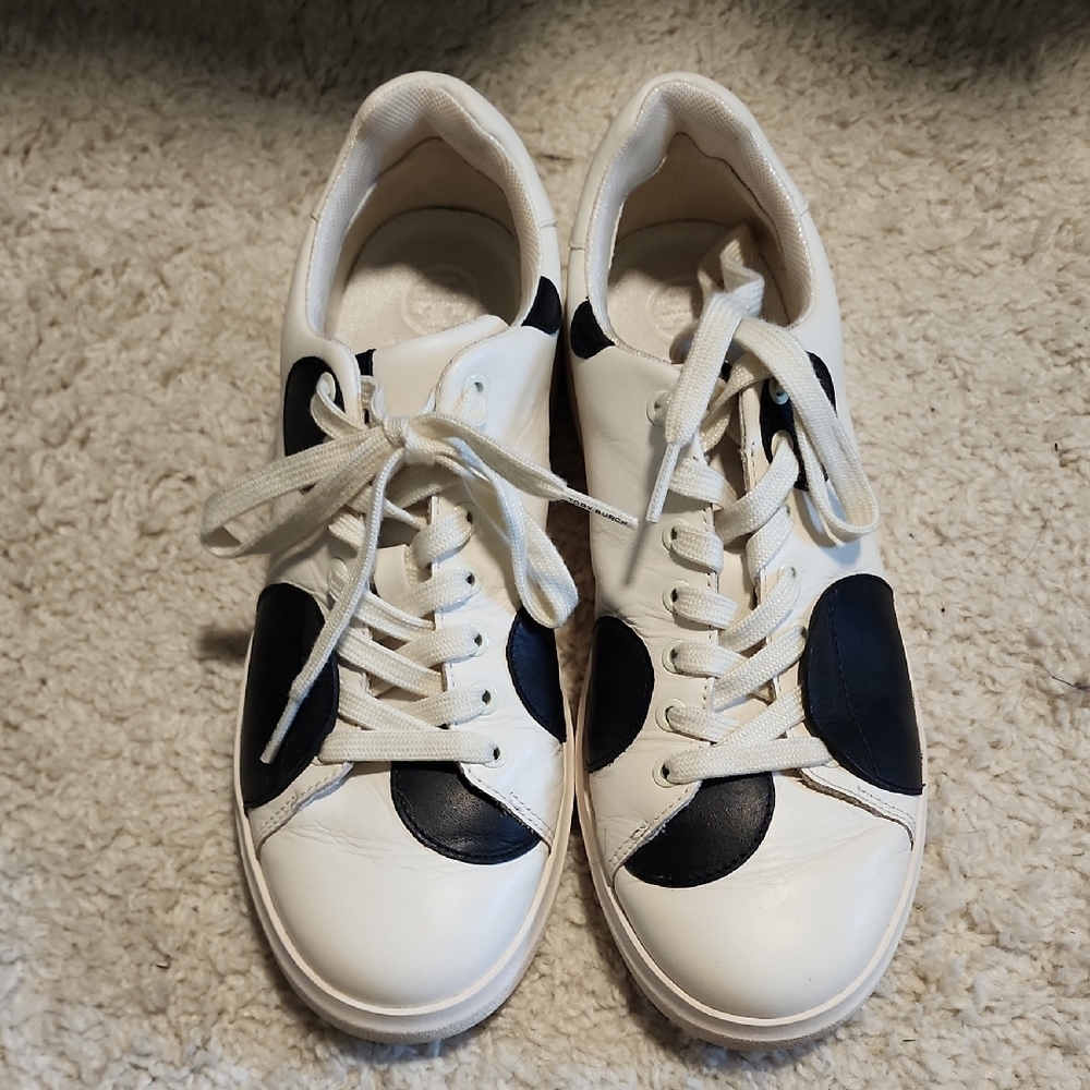 Tory Burch Howell Polka Dot Leather Sneakers